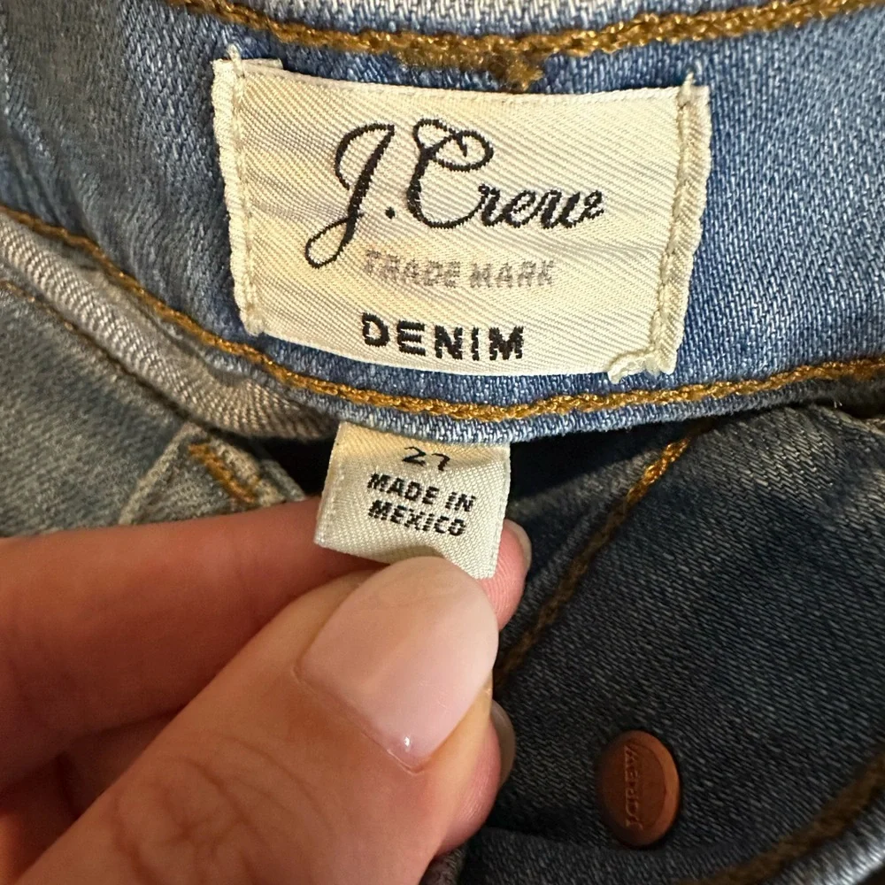J. Crew Denim Blue Jean‎ Pencil Skirt w/ Raw Hem Style #C5647 Sz 27